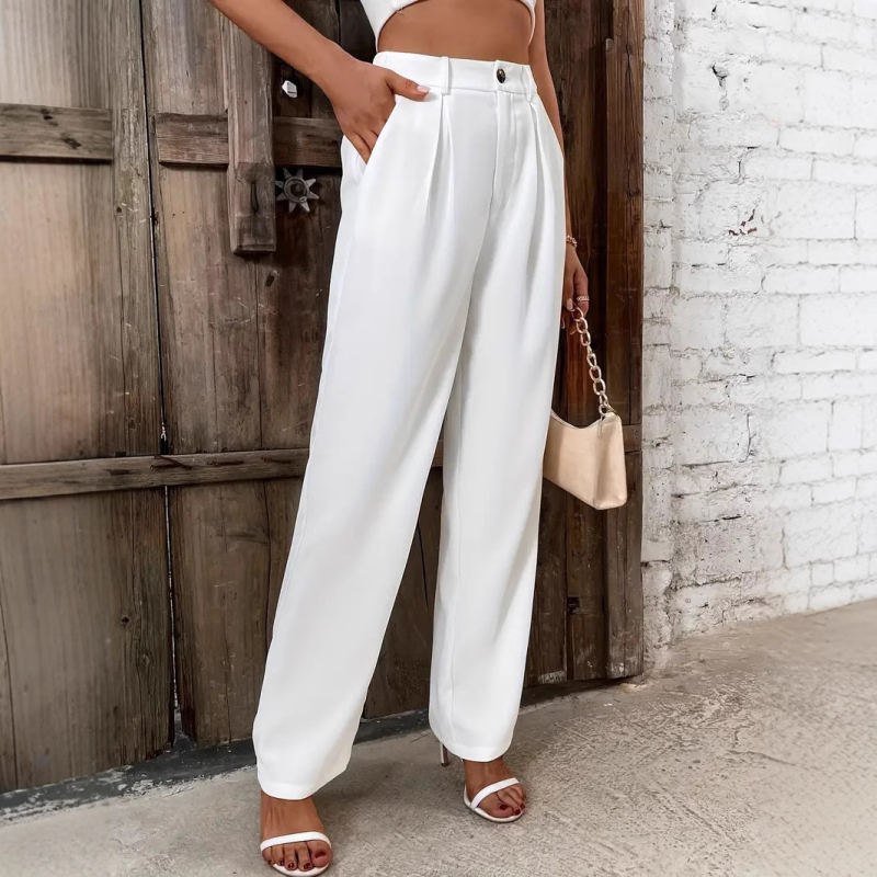 Europska i američka neovisna postaja Amazon ebay Nove opuštene hlače visokog struka s gumbima, nove široke ravne ležerne hlače za žene