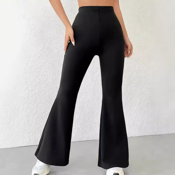 Užsienio prekybos juodos ryklio platėjančios kelnės, aukštu juosmeniu, siauros, tamprios moteriškos kelnės, deivės mikro platėjančios moteriškos kelnės.