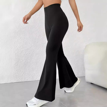 Užsienio prekybos juodos ryklio platėjančios kelnės, aukštu juosmeniu, siauros, tamprios moteriškos kelnės, deivės mikro platėjančios moteriškos kelnės.