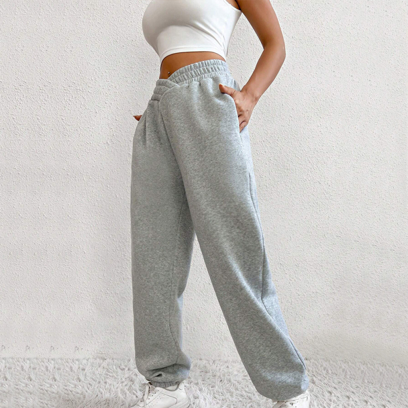 Amazon prekogranična europska i američka odjeća Sport i slobodno vrijeme Ležerne hlače Jesenske i zimske hlače visokog struka s flis podstavom i V-krojem