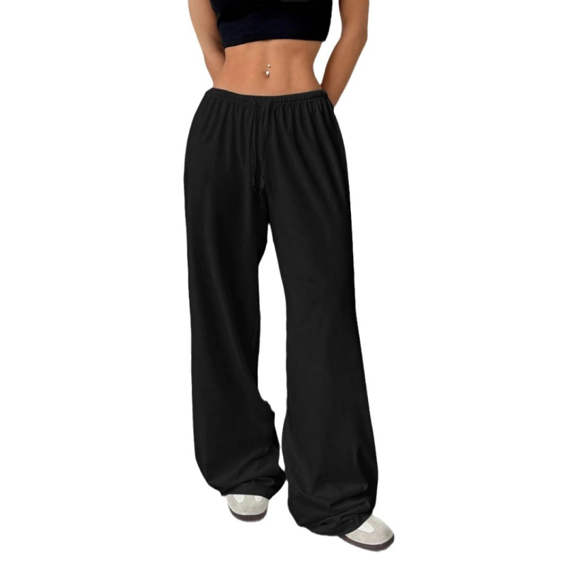 Prekogranična europska i američka vanjska trgovina 2025. Proljeće i ljeto Nove hlače širokog struka, široke hlače, pletene ležerne hlače za žene