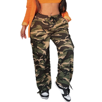 Amerikai stílusú High Street Vintage Camouflage zárónadrág Hiphop Hiphop Slim nadrág Női lábszárvédős lezser zárónadrág Trendi márka