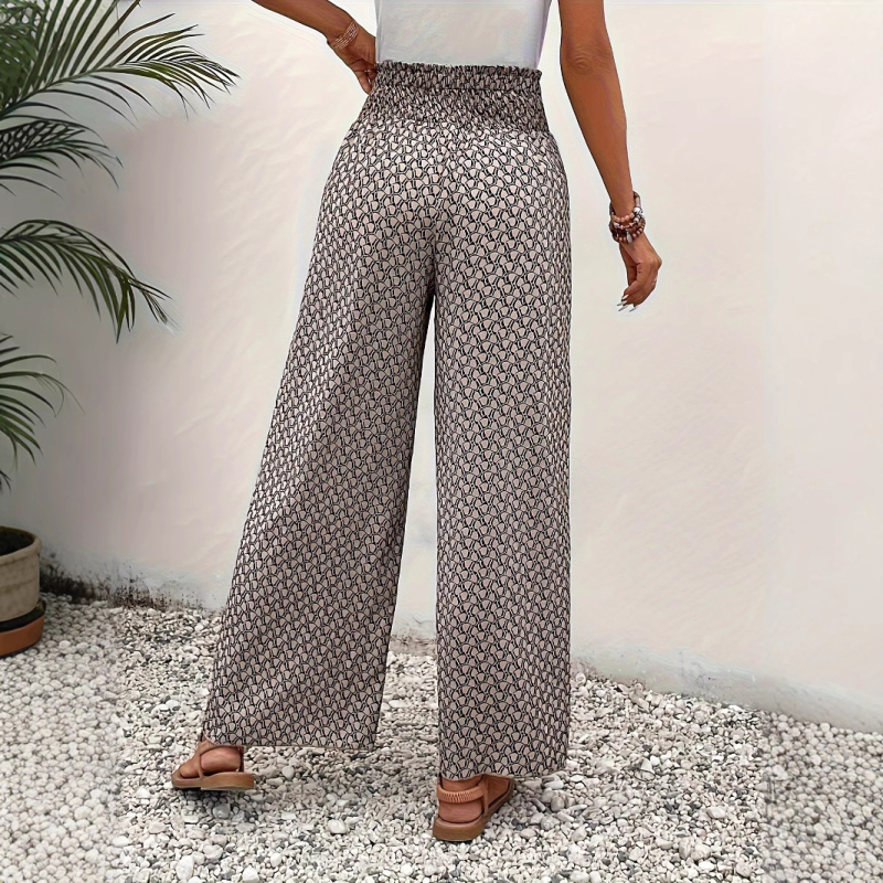 Amazon Tiktoktemu Europska i američka ženska odjeća za ljeto 2024., nova modna Joker cvjetna suknja s bočnim prorezom i širokim nogavicama