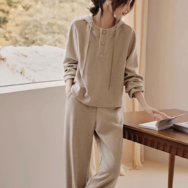 Maillard Weari naiste laisk kostüüm 2024. aasta sügisest moest kapuutsiga õhuke dressipluus kaheosaline komplekt