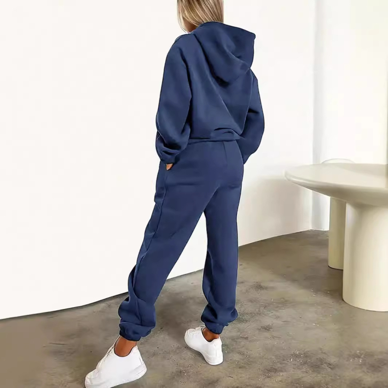 Ženski komplet majice s kapuljačom i trenirke za europske i američke pripadnice iz 2024. - moderan dvodijelni ležerni sportski komplet s printom