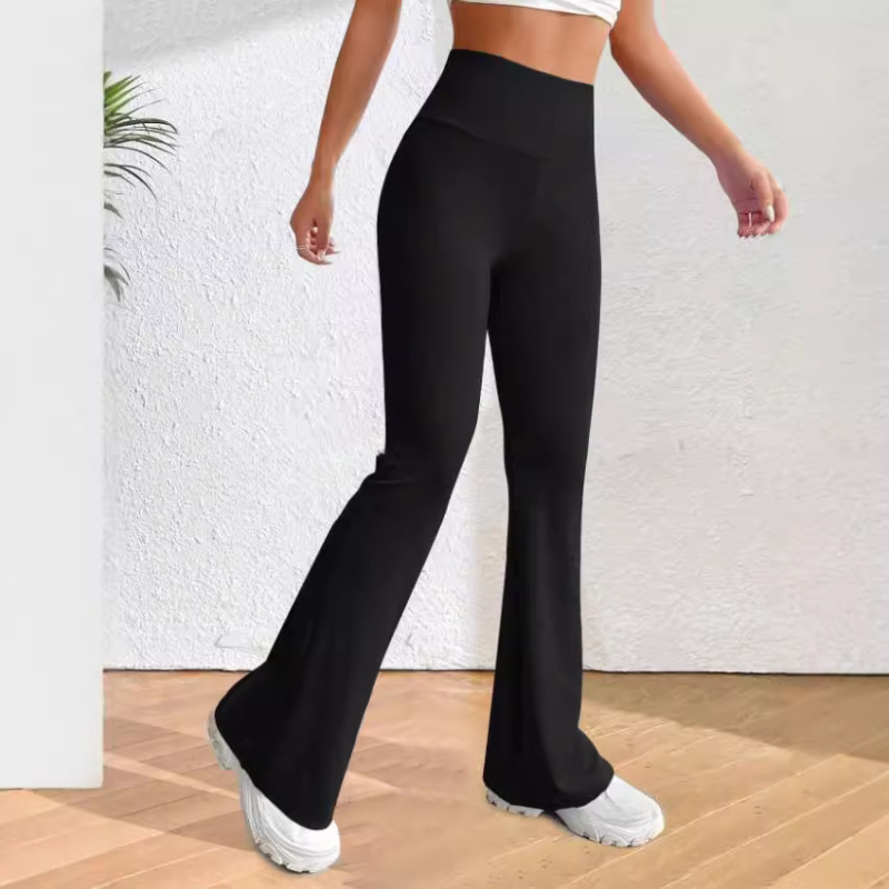 ZG003 Peach Bell hlače za žene, visoki struk, uske hlače za jogu, široke nogavice, brzosušeće, za trčanje i sport