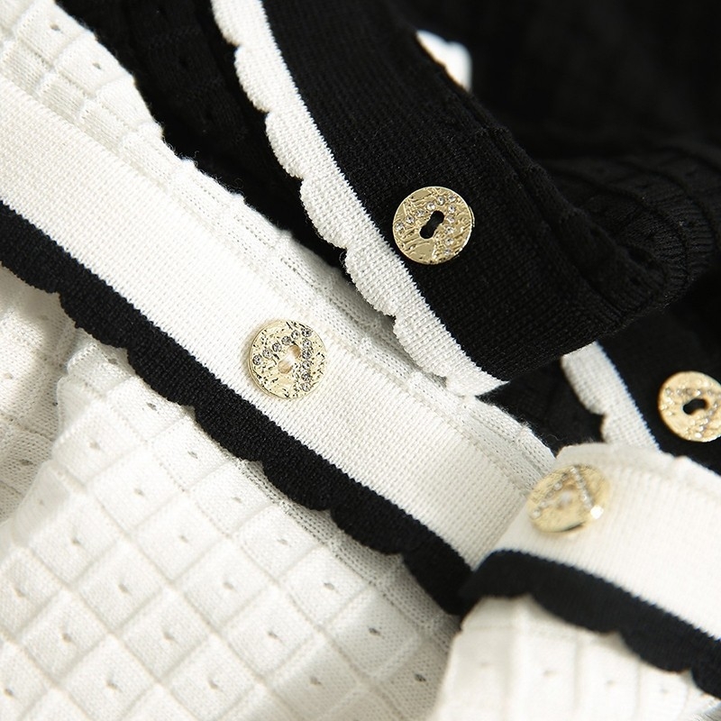 Chanel stil ledeno svilene pletenine za žene, ljeto 2023., nova vrhunska modna majica kratkih rukava, ženska tanka odjeća u japanskom stilu