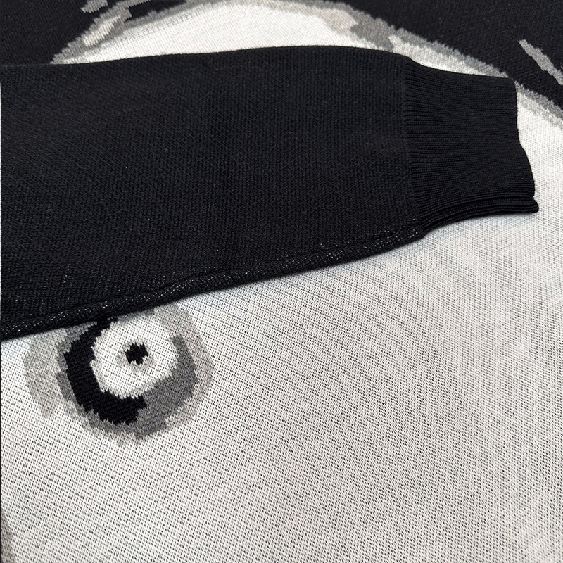 Jesenski i zimski pleteni jednobojni džemper za 2024. godinu, šik, ležeran stil, široki, plus size, ulična odjeća za Y2K, prekogranična moda