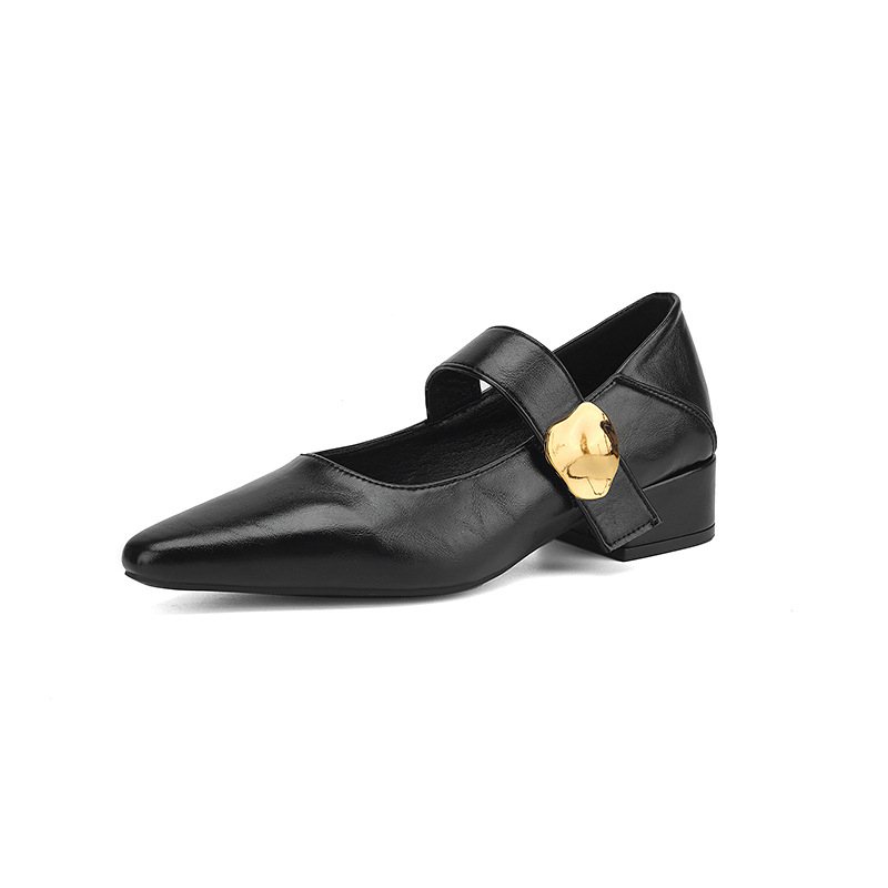 Dječje cipele s niskom petom Mary Jane, novi dolazak za jesen 2024., haljine, smeđe, špicaste francuske, nježne ženske cipele, pojedinačne cipele