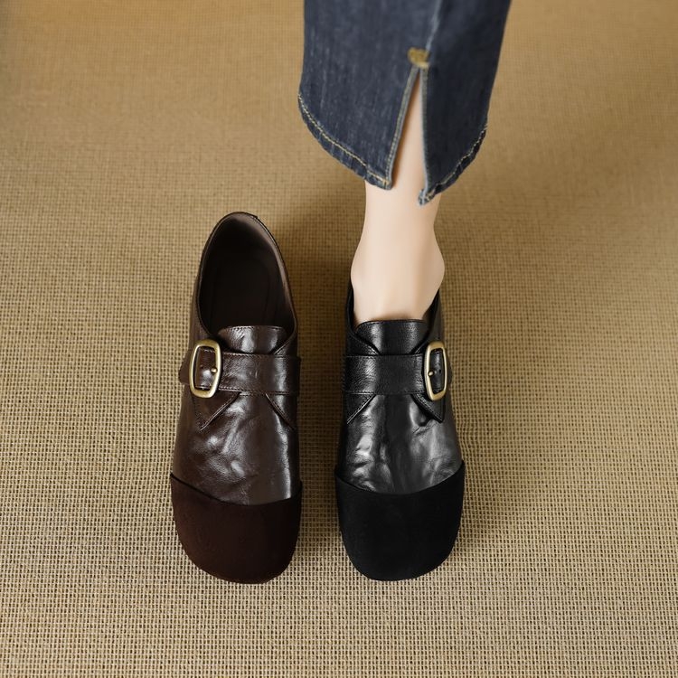 Versiune din piele de oaie! Pantofi plați Niche Design Sense cu cusături înghețate pentru femei, pantofi Mary Jane Birkennedy, fără slip-on, asortați