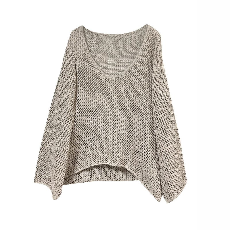 Europski i američki prekogranični Amazon pulover s dugim rukavima, šuplji, široki, za sve utakmice