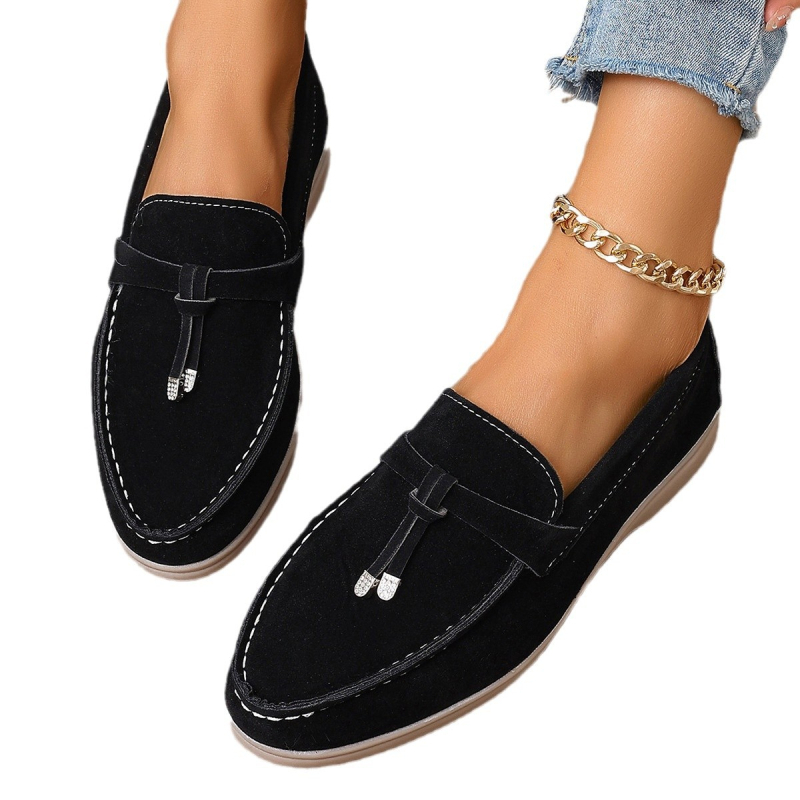 Prekogranične velike ravne cipele s plitkim izrezom za žensku vanjsku odjeću 2025. Novi stil 35-43, europski i američki izvoz, slip-on mokasinke
