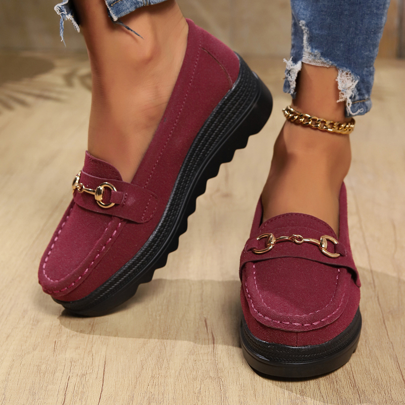 Kožne cipele Ženske mokasine Cipele s mekim debelim potplatom Povećane neklizajuće prozračne ležerne cipele Navlake za cipele s platformom i shake cipele