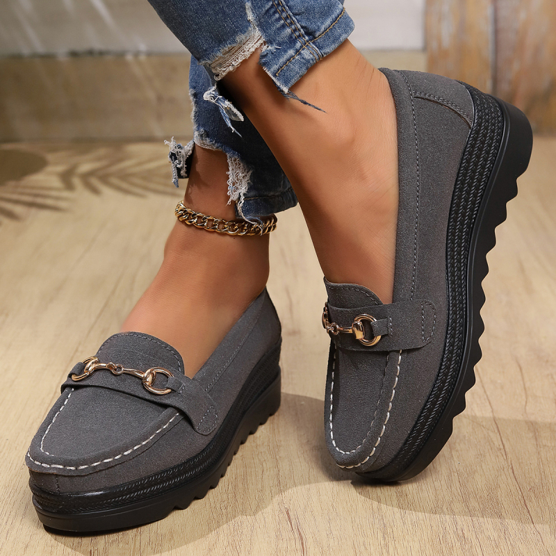 Kožne cipele Ženske mokasine Cipele s mekim debelim potplatom Povećane neklizajuće prozračne ležerne cipele Navlake za cipele s platformom i shake cipele