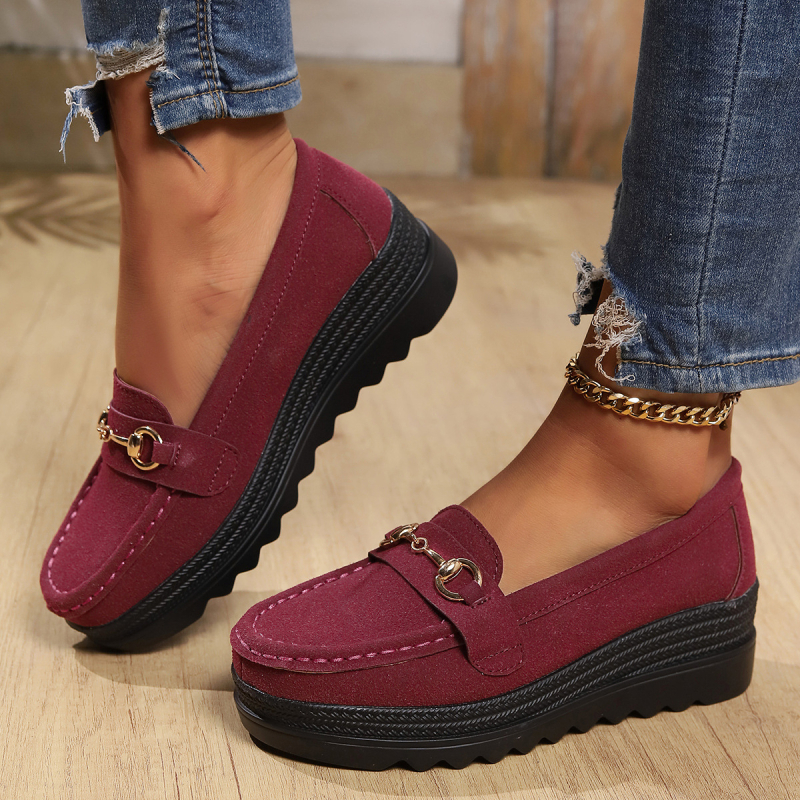 Kožne cipele Ženske mokasine Cipele s mekim debelim potplatom Povećane neklizajuće prozračne ležerne cipele Navlake za cipele s platformom i shake cipele