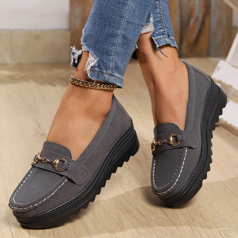 Kožne cipele Ženske mokasine Cipele s mekim debelim potplatom Povećane neklizajuće prozračne ležerne cipele Navlake za cipele s platformom i shake cipele