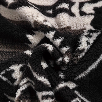 Y2K moodne naiste asteekide etnilise mustriga ülipeenest fliisist plüüšpusa kolmemõõtmelise kujundusega etnilise stiiliga dressipluus