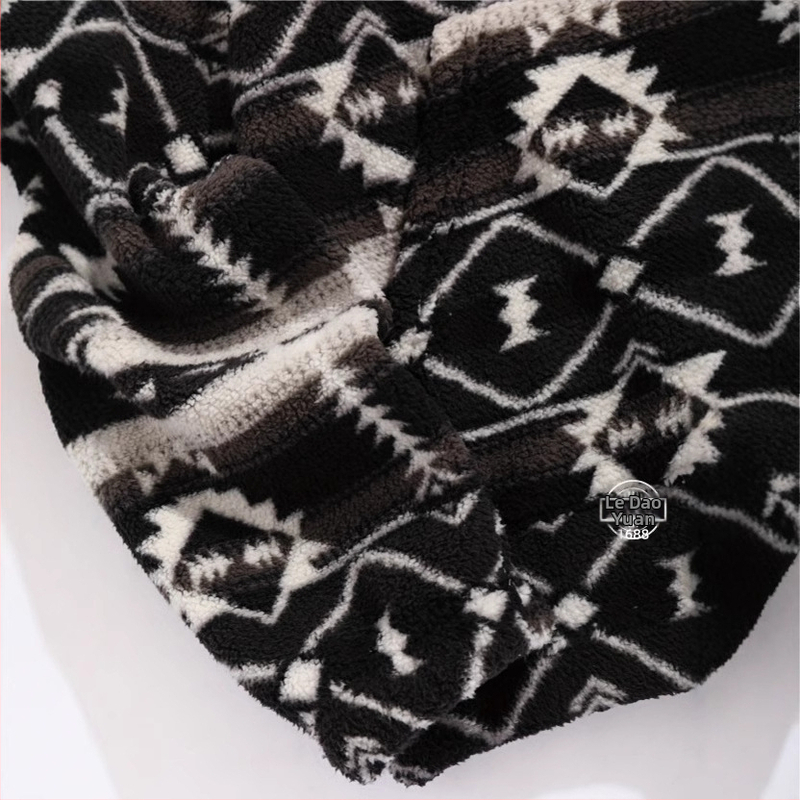 Dámska módna mikina Y2K s aztéckou etnickou potlačou a ultrajemným flísom a trojrozmerným dizajnom v etnickom štýle