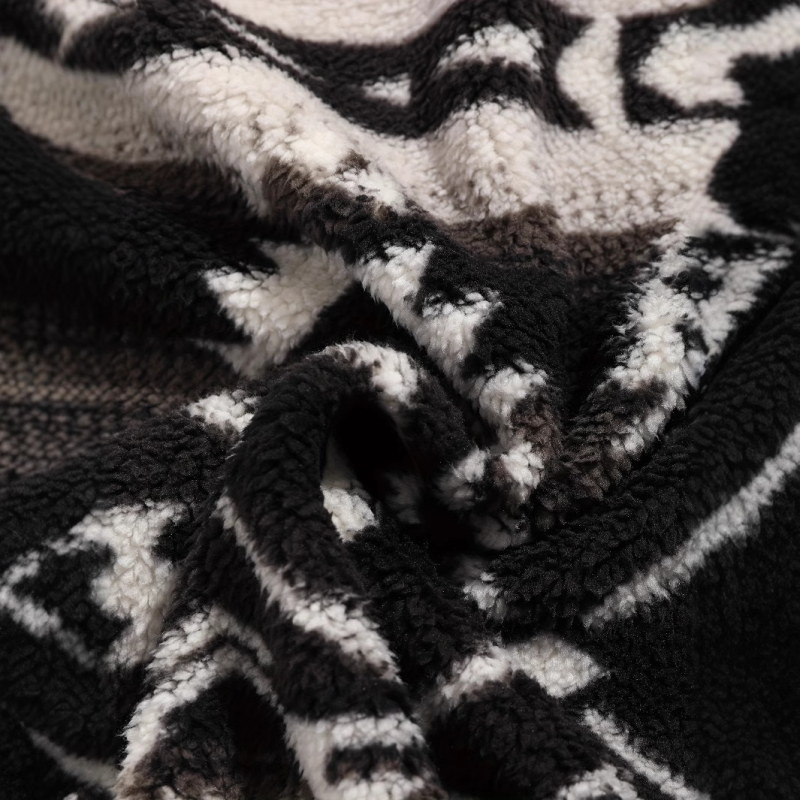 Y2K moodne naiste asteekide etnilise mustriga ülipeenest fliisist plüüšpusa kolmemõõtmelise kujundusega etnilise stiiliga dressipluus