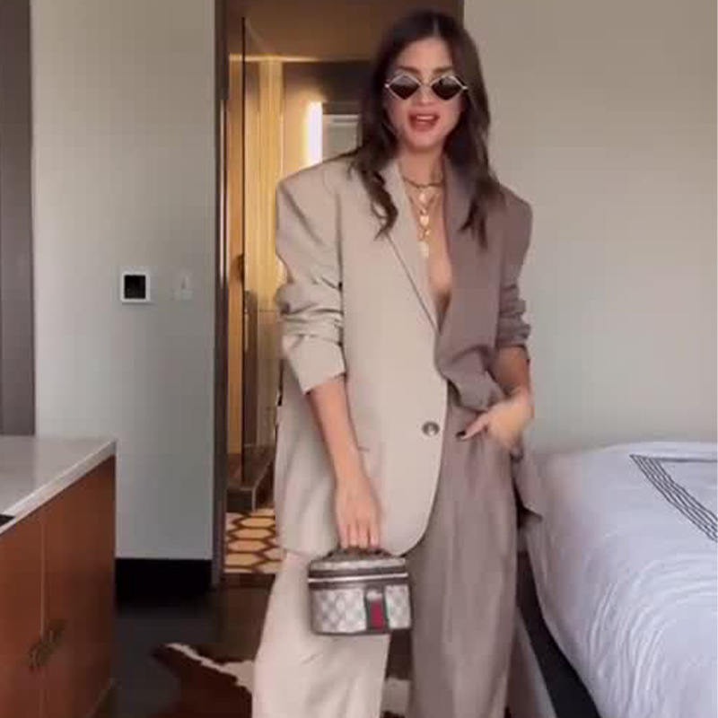 Sügis 2024 Uued Euroopa ja Ameerika piiriülesed naisterõivad Briti stiilis värvikontrastsete õmblustega temperamendiga pendelriietusülikonnad