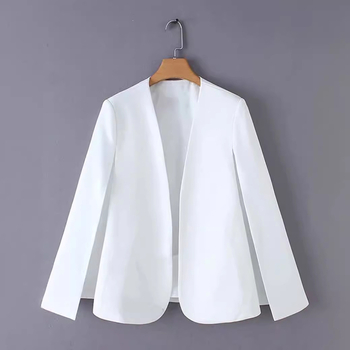 2024. aasta kevad- ja sügisene uus moodne isikupärastatud kraeta nööpideta vabaaja salliga keepi stiilis naiste ülikonna temperamentjakk