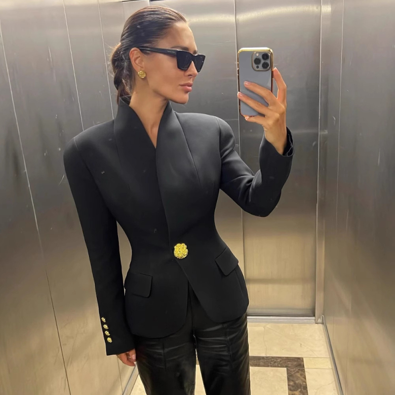 Euroopa ja Ameerika staarstiilis tipptasemel õhuke bleiser metallpea pandlaga A123 vabaaja