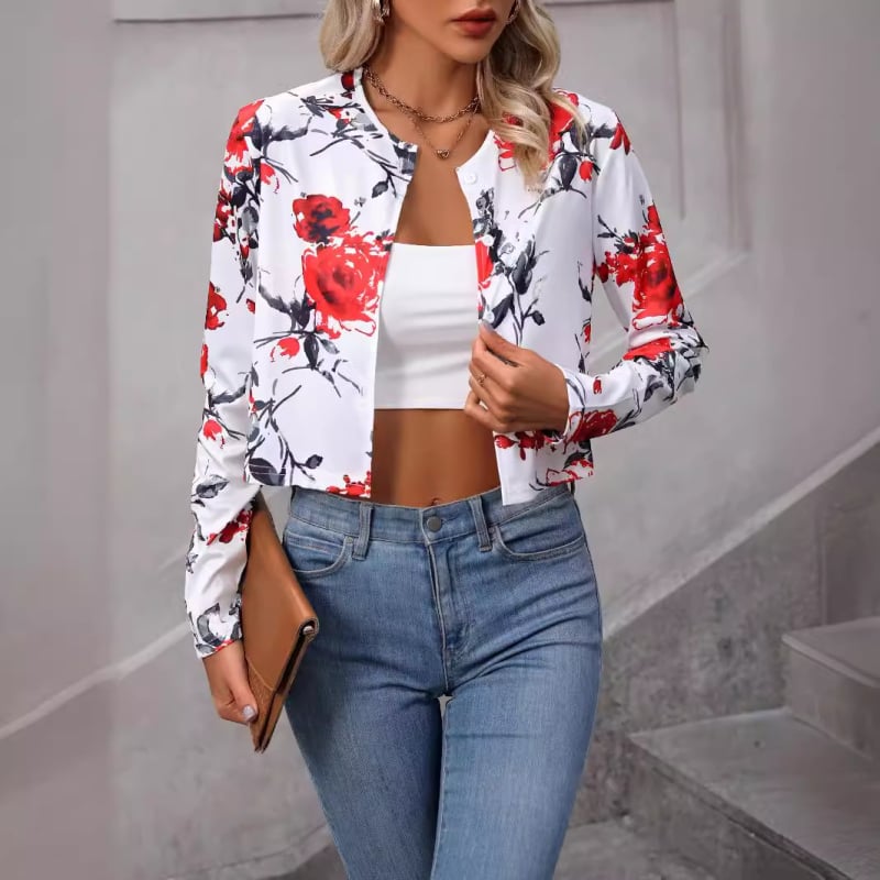 Europska i američka prekogranična vanjska trgovina 2024. Novo modno žensko pleteno odijelo s printom