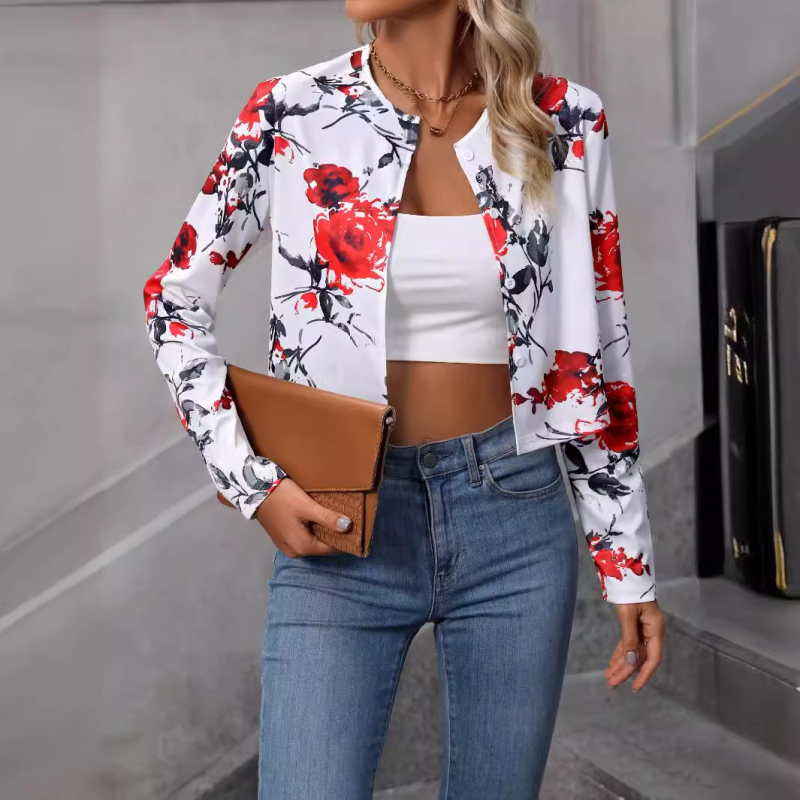 Europska i američka prekogranična vanjska trgovina 2024. Novo modno žensko pleteno odijelo s printom