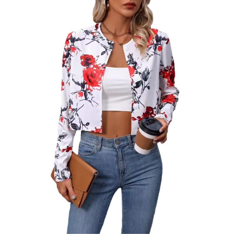 Europska i američka prekogranična vanjska trgovina 2024. Novo modno žensko pleteno odijelo s printom