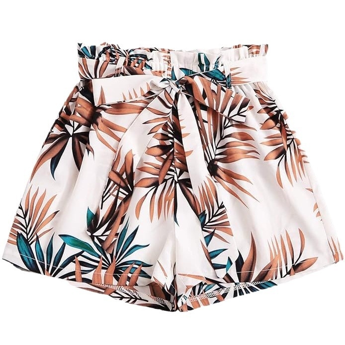 2024 Amazon Independent Station női masnimintás nyári rugalmas strandnadrág