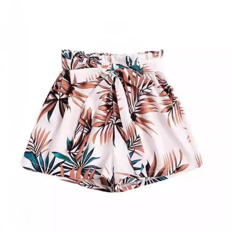 2024 Amazon Independent Station női masnimintás nyári rugalmas strandnadrág