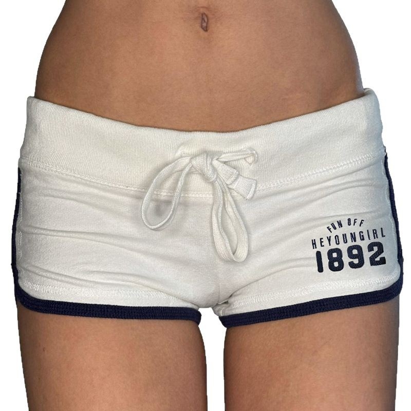 AliExpress külkereskedelem, határokon átnyúló Európa és az Egyesült Államok nyári új trendje, retró kontrasztos színű, betűnyomtatásos, pórázos rövidnadrágok, női