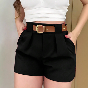 Európai és amerikai női AliExpress külkereskedelmi, határokon átnyúló női divatos temperamentumú, egyszínű, laza, egyenes szabású, alkalmi rövidnadrágok