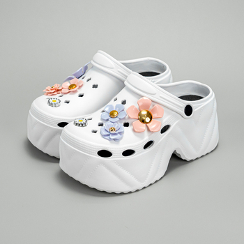 2024 m. naujos, pasiūtos skylutės, bateliai su gėlėmis, batų sagtimi, nuimama pudra, violetinė gėlė, kostiumas, didmeninė prekyba