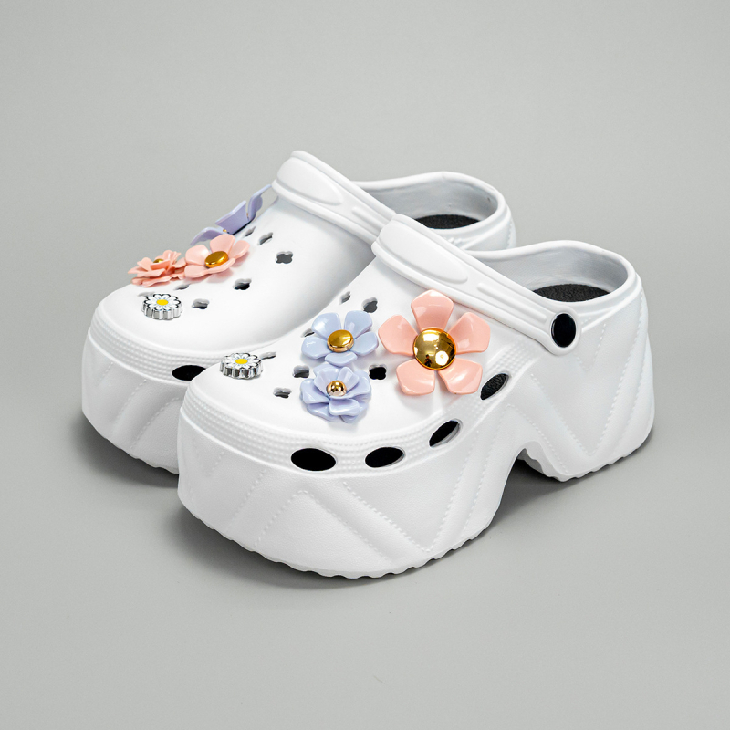 2024 m. naujos, pasiūtos skylutės, bateliai su gėlėmis, batų sagtimi, nuimama pudra, violetinė gėlė, kostiumas, didmeninė prekyba