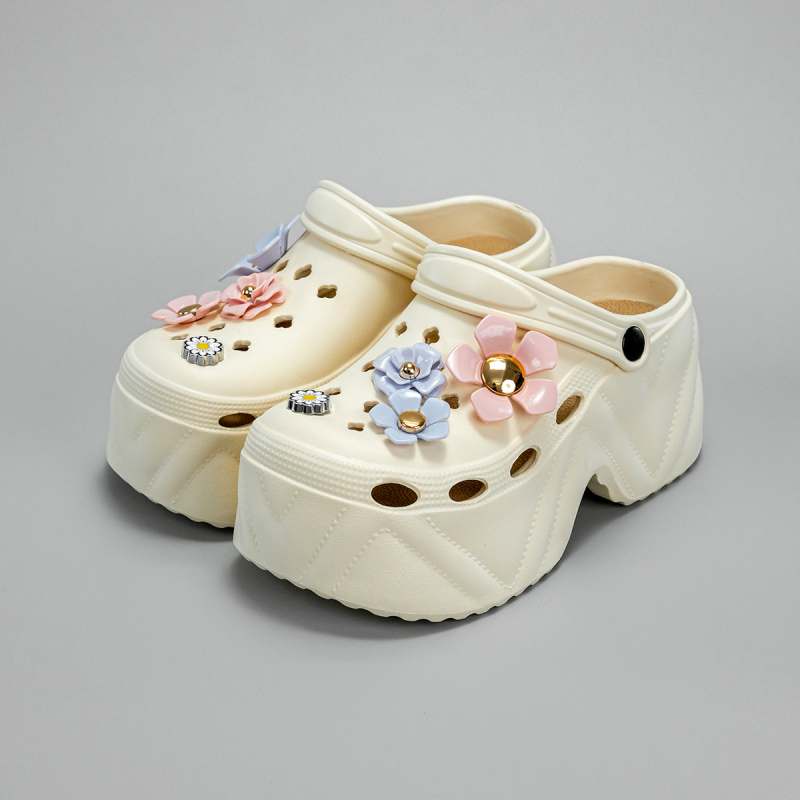 2024 m. naujos, pasiūtos skylutės, bateliai su gėlėmis, batų sagtimi, nuimama pudra, violetinė gėlė, kostiumas, didmeninė prekyba