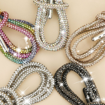 Moodsad ja mitmekülgsed isikupärastatud kivikestega läikivad teemantribad isetehtud kingapaelad dekoratiivsed mantlinöörid Trendyy Street mitmevärvilised sädelevad