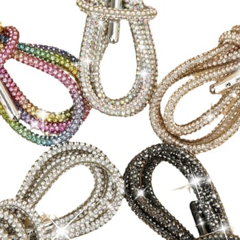 Moodsad ja mitmekülgsed isikupärastatud kivikestega läikivad teemantribad isetehtud kingapaelad dekoratiivsed mantlinöörid Trendyy Street mitmevärvilised sädelevad