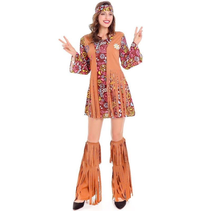 Costum hippie cu ciucuri pentru femeie 2020, costum hippie vintage, costum de Halloween