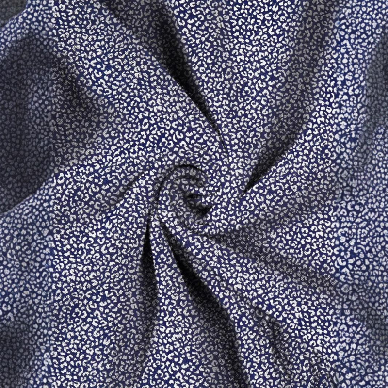 2025 Cross Border új női könnyű strandnadrág - lezser kék és fehér virágmintás, húzózsinóros derékkal