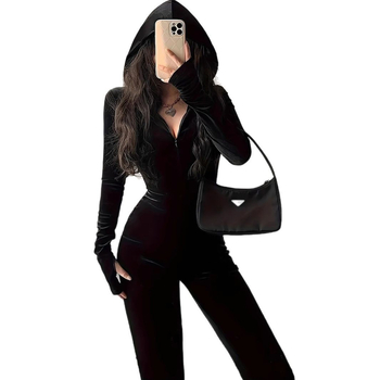 Elegantiškas madingas Pietų Korėjos sijonas su aksominiu, plonu, klubus prigludusiu sijonu su gobtuvu korėjietiško stiliaus suknelė