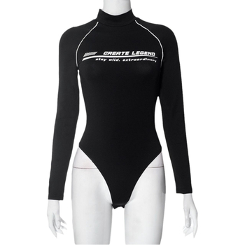 „Amazon Cross-Border“ naujos raidės spausdinta plona ilgomis rankovėmis midi apykaklė