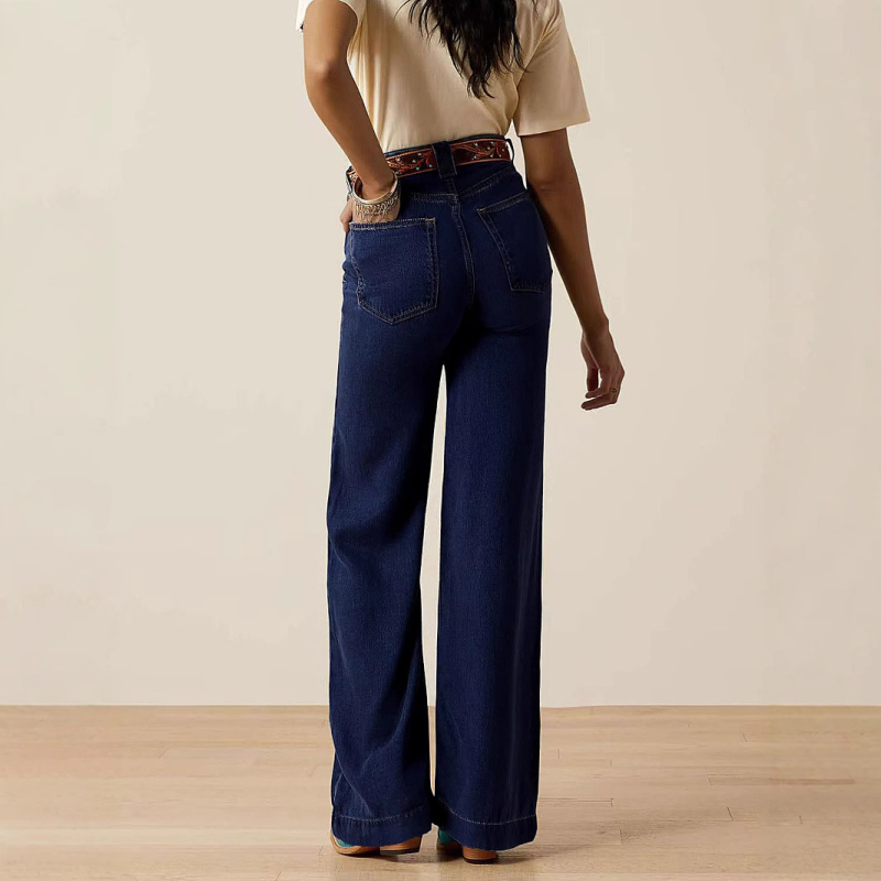 Külkereskedelem Határokon átnyúló Niche Design Amerikai stílusú Retró Szélesszárú Farmer Trendi Lábhosszabbító Lusta Style Szélesszárú Karcsúsító