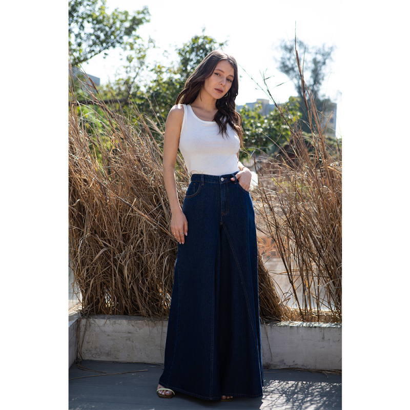 Ljetne nove japanske traperice visokog struka, plave traperice visokog struka s točkicama, ležerna ženska odjeća na veliko