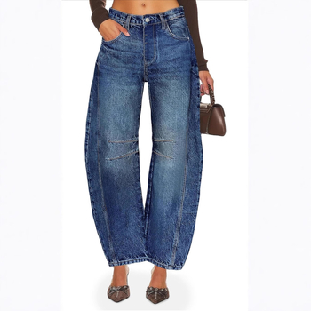Ευρωπαϊκό και Αμερικανικό 2024 Amazon Explosions Loose Jeans Ψηλόμεσο Αδυνατιστικό Ελαστικό Παντελόνι Harem με Φαρδιά Παπούτσια Spice Girls