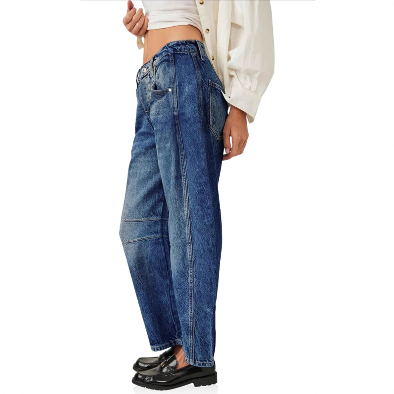 Euroopa ja Ameerika 2024. aasta Amazon Explosionsi lahtised teksad, kõrge vöökohaga salendavad venivad haaremipüksid, Spice Girlsi laiad püksid