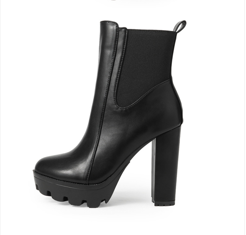 2023 m. tarpvalstybiniai Europos ir Amerikos užsienio prekybos nauji moteriški aulinukai, vandeniui atsparūs, platforminiai, stori, aukštakulniai, užtrauktuku šone, Martino stiliaus aulinukai su kulkšnimis yxb157-12