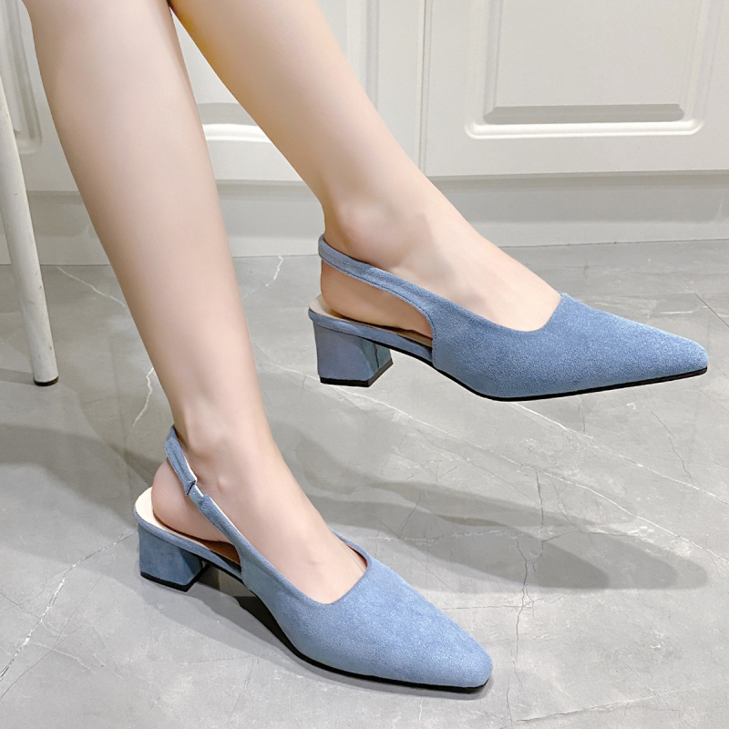 Magas sarkú női szandál, női 2025 nyári új koreai divat, Baotou, sekély szájú, gyönyörű női szandálok nagykereskedelemben