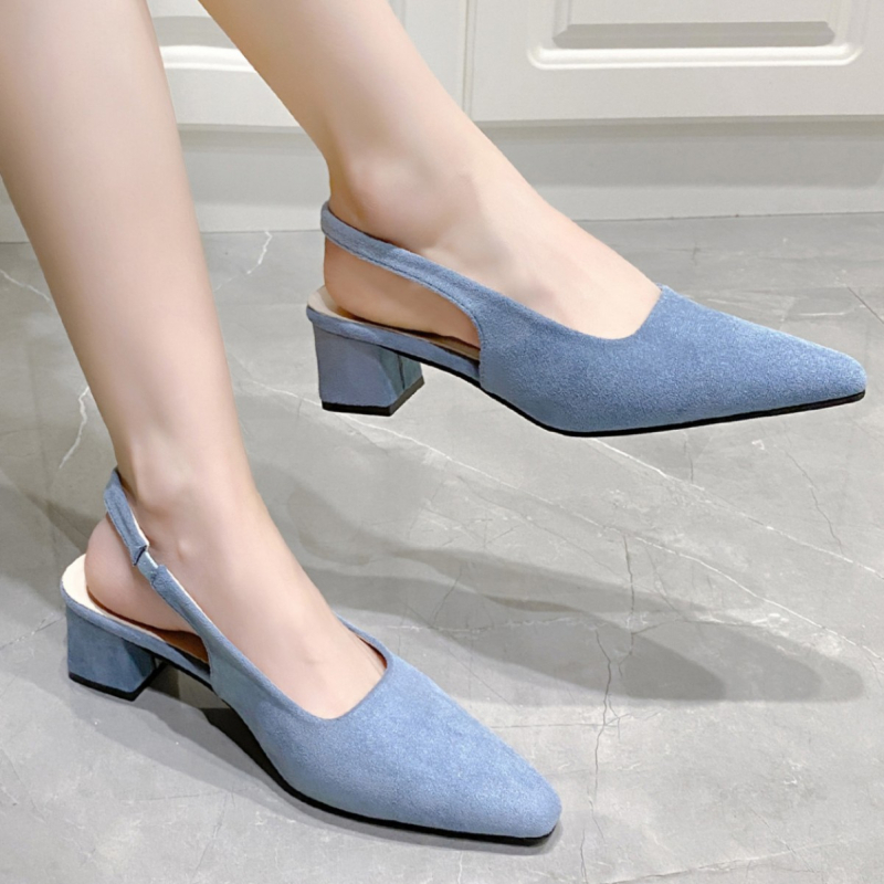 Magas sarkú női szandál, női 2025 nyári új koreai divat, Baotou, sekély szájú, gyönyörű női szandálok nagykereskedelemben