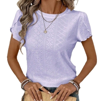 2025 Amazon VS AliExpress Új európai és amerikai határokon átnyúló robbanások egyszínű, rövid ujjú női felső póló